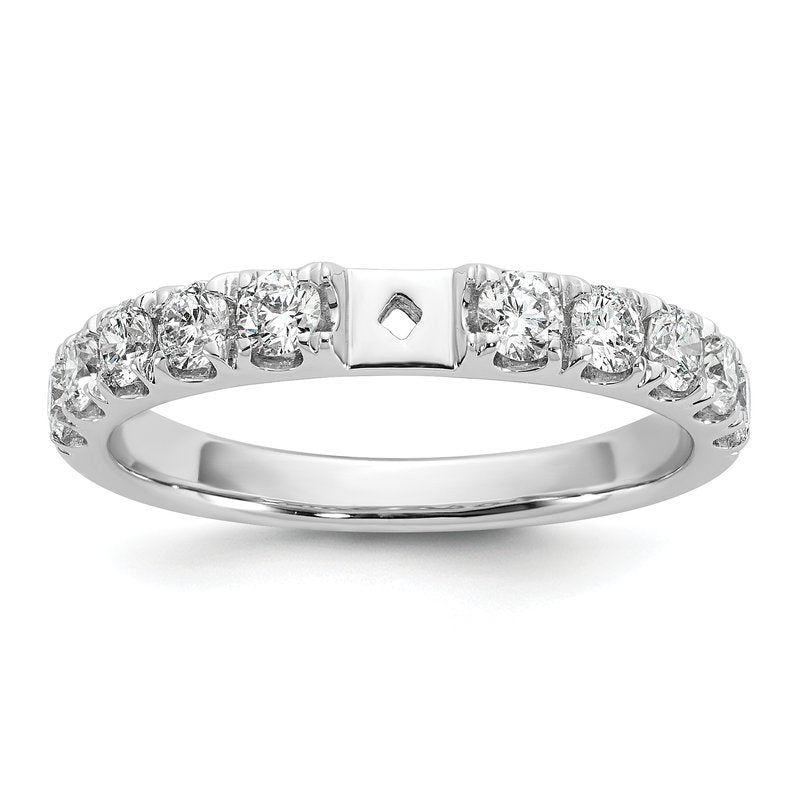 14K White Gold 1/2 carat Lab Grown Diamond VS+ F+ Semi-Mount Peg Set Engagement Ring