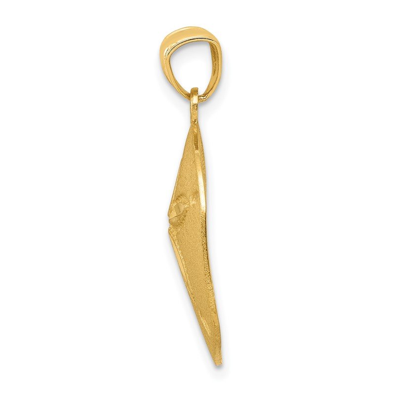 14k Satin Diamond-cut Sand Dollar Pendant