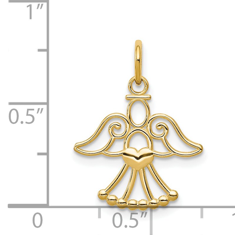 14k Cut-out Angel with Heart Charm