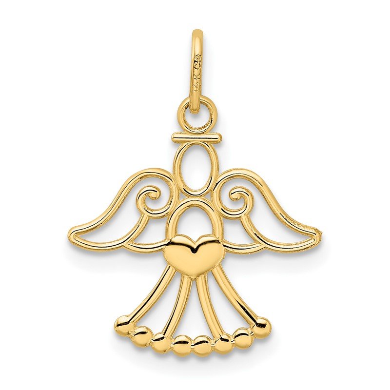 14k Cut-out Angel with Heart Charm