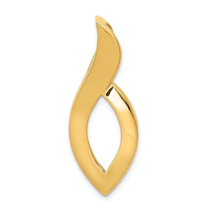 14K Polished Slide Fits up to 6mm Regular/8mm Fancy or Reversible Omega