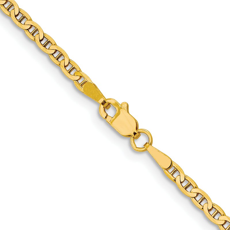 10K 2.4mm Flat Anchor Chain Anklet