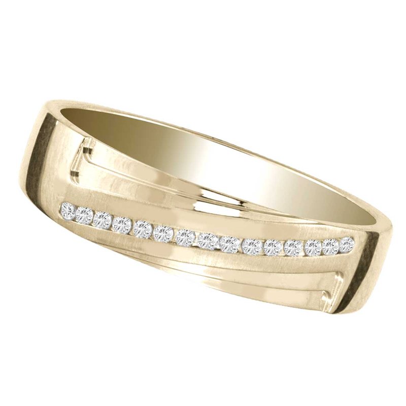 14K 0.10Ct Diam Men&amp;Apos;S Band