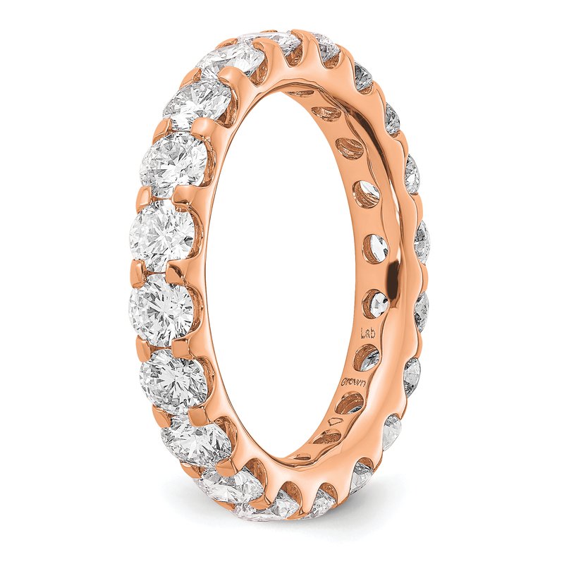 14K Rose Gold 1/2 carat Lab Grown Diamond VS+ F+ Size 4.5 Complete Eternity Band