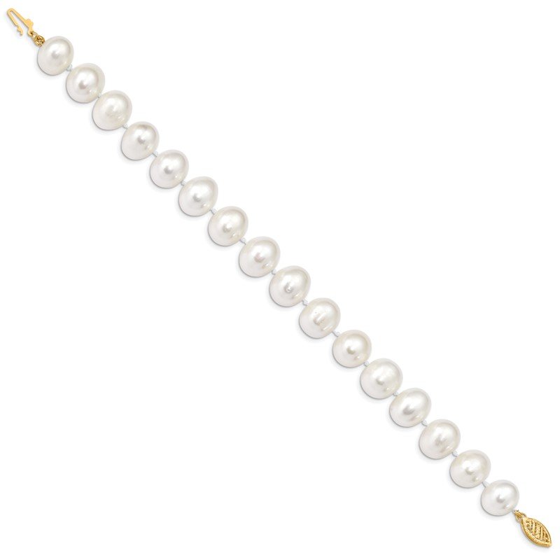 14k 11-12mm White Near-Round Freshwater Cultured Pearl 18 inch Necklace