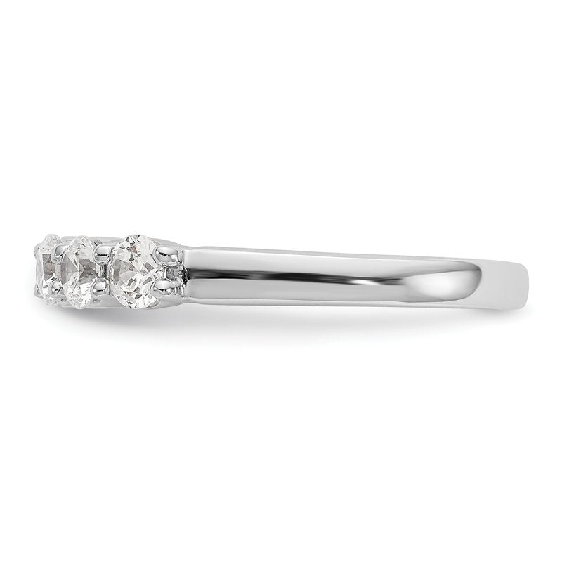 14K White Gold 1/3 carat Lab Grown Diamond VS+ F+ Complete Round Five Stone Ring