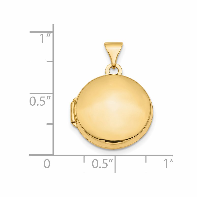 14k Polished Domed 16mm Round Locket