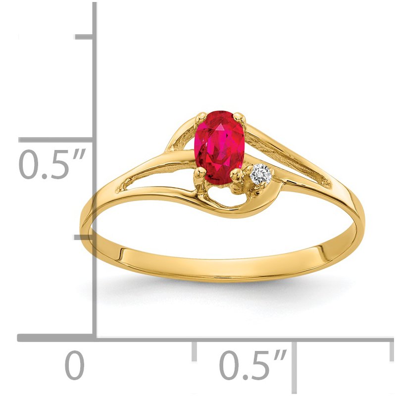 14k 5x3mm Oval Ruby AAA Diamond ring