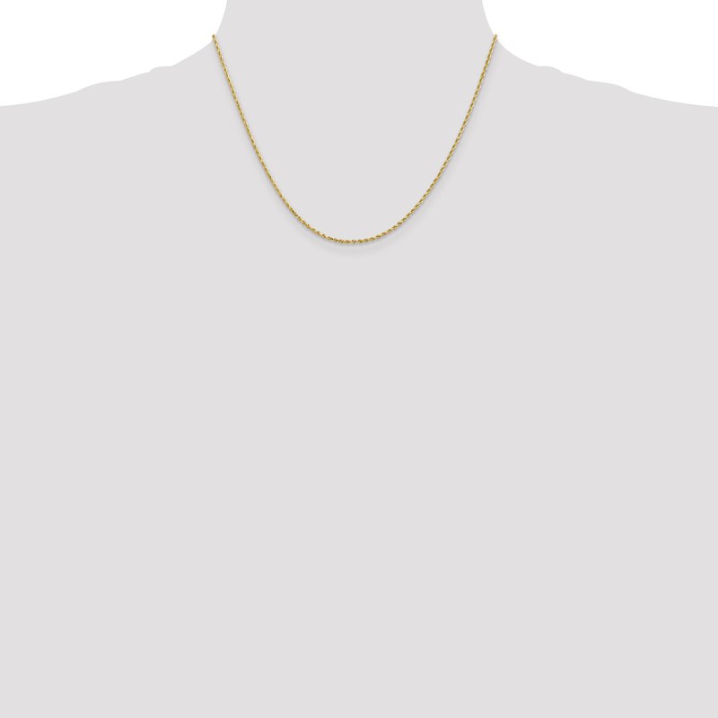 14K 1.5mm Diamond-Cut Rope Chain Anklet