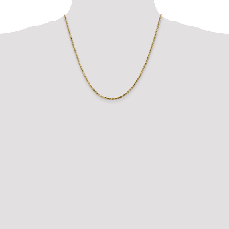 14K 2.5mm Diamond-Cut Rope Chain