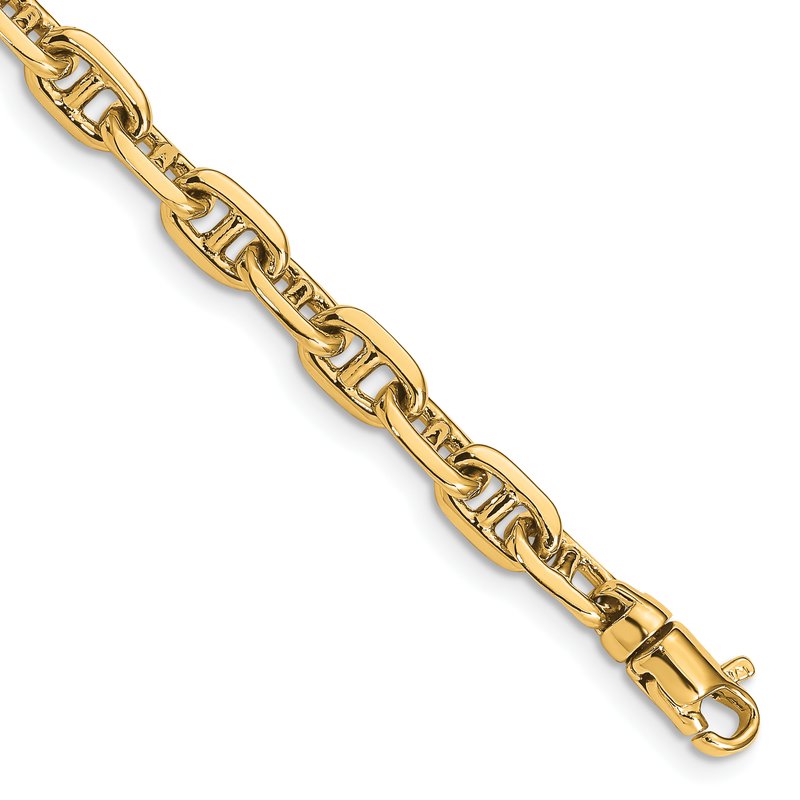 14K 18 inch 5.1mm Hand Polished Fancy Link with Lobster Clasp Chain