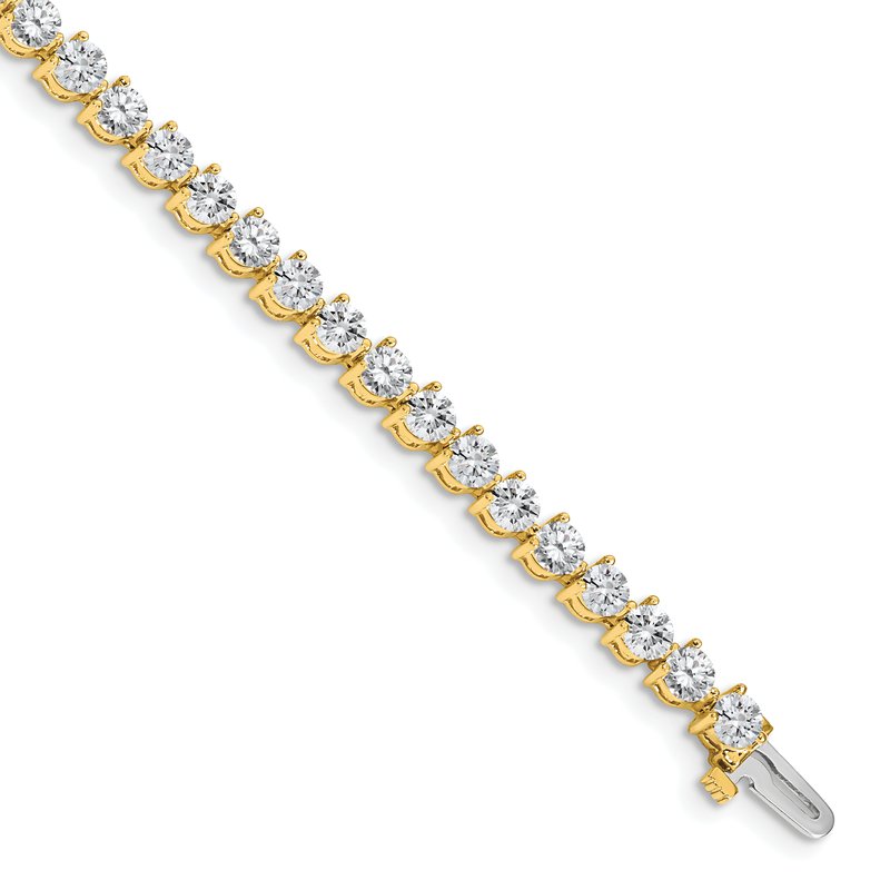 14k Complete 7 carat Round VS Diamond 3-prong 7 inch Tennis Bracelet