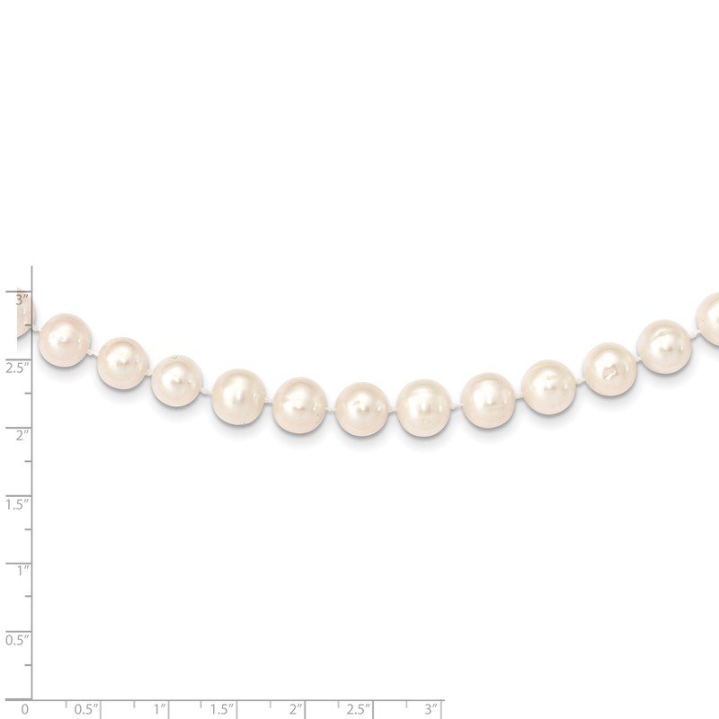 14k 9-10mm White Near-Round Freshwater Cultured Pearl 16 inch Necklace