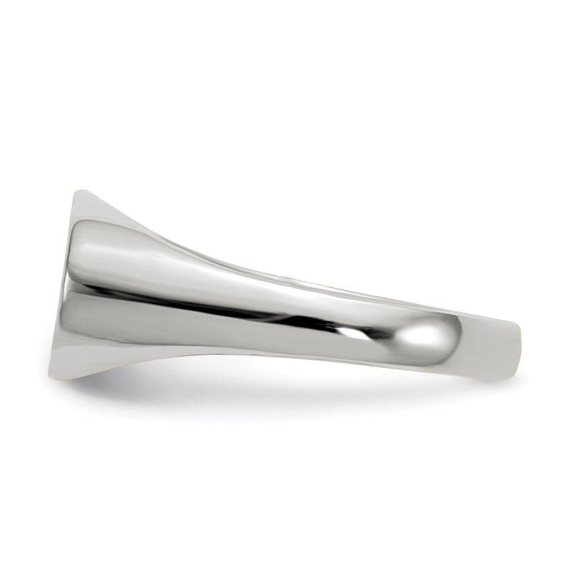 14k White Gold 12.0x6.5mm Closed Back Signet Ring