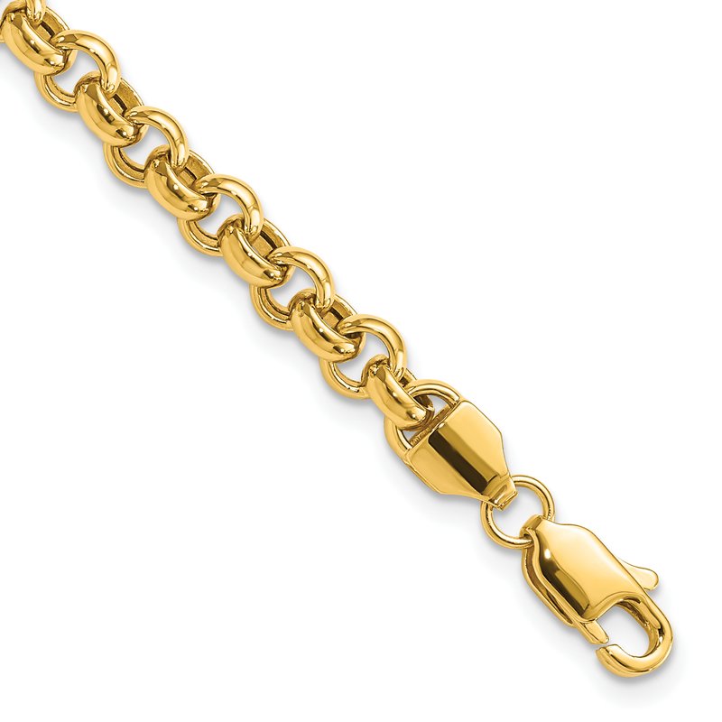 14k Polished Fancy 5mm Rolo Link 18 inch Necklace