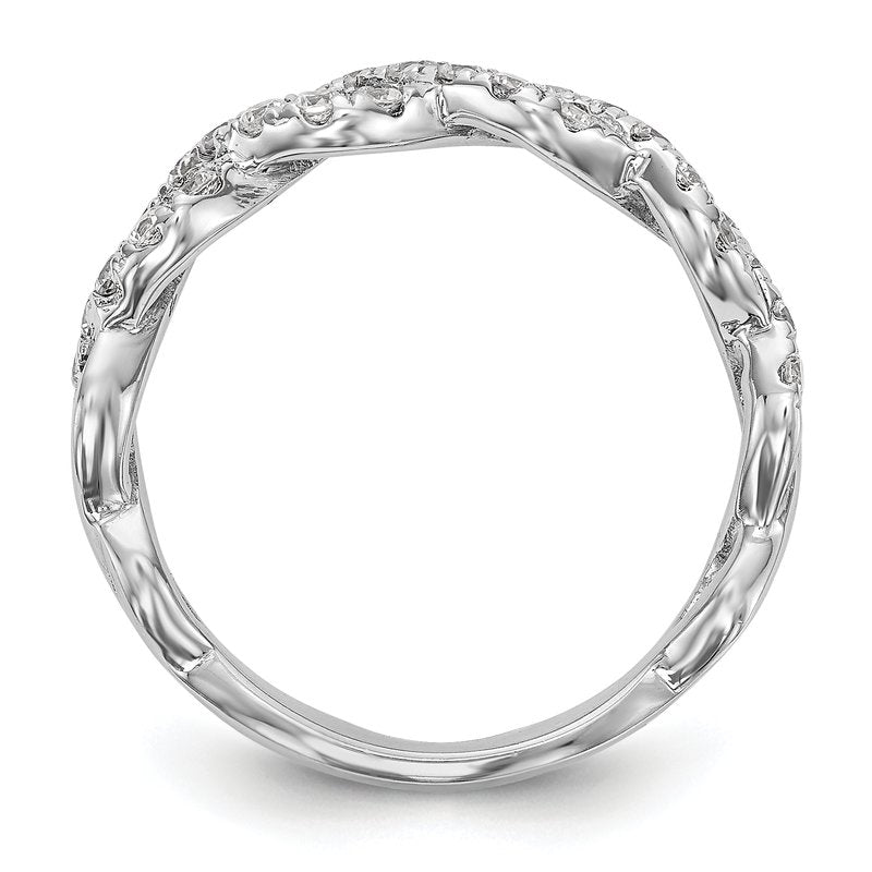 14K White Gold 1/3 carat Lab Grown Diamond VS+ F+ Intertwined Complete Band