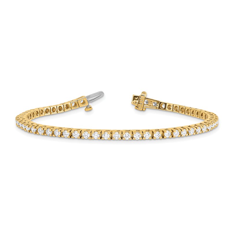 14k Complete 2.86 carat Round A Diamond 4-prong 7 inch Tennis Bracelet