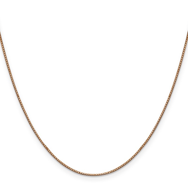 14K Rose Gold 10 inch .9mm Box Link with Lobster Clasp Chain Anklet