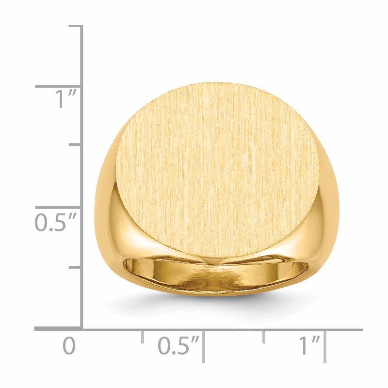 14k 21.0x21.5mm Open Back Mens Signet Ring