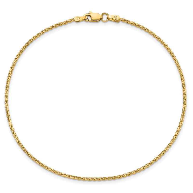 14k 6 inch 1.5mm Parisian Wheat with Lobster Clasp Chain