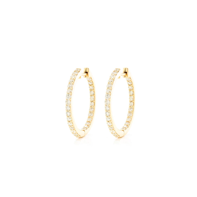 One Row Hoop Earrings
