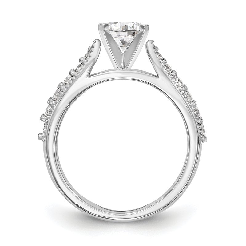 14K White Gold 1/3 carat Lab Grown Diamond VS/SI  D E F  Semi Mount Peg Set Ring
