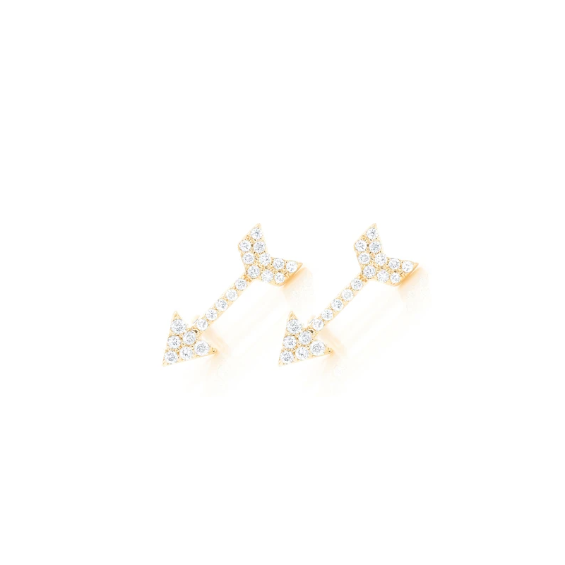 Mini Arrow Stud Earrings 14K