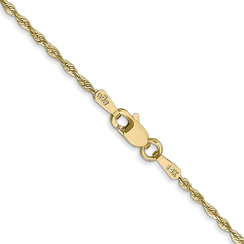 14K 10 inch 1.5mm Ultra Diamond-cut Rope with Lobster Clasp Anklet