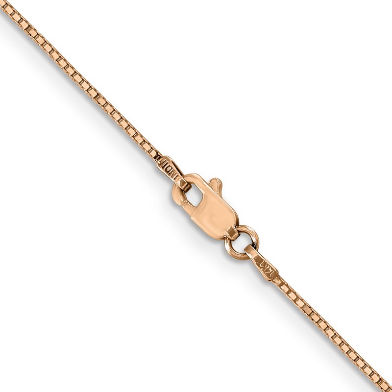 14K Rose Gold 10 inch .9mm Box Link with Lobster Clasp Chain Anklet
