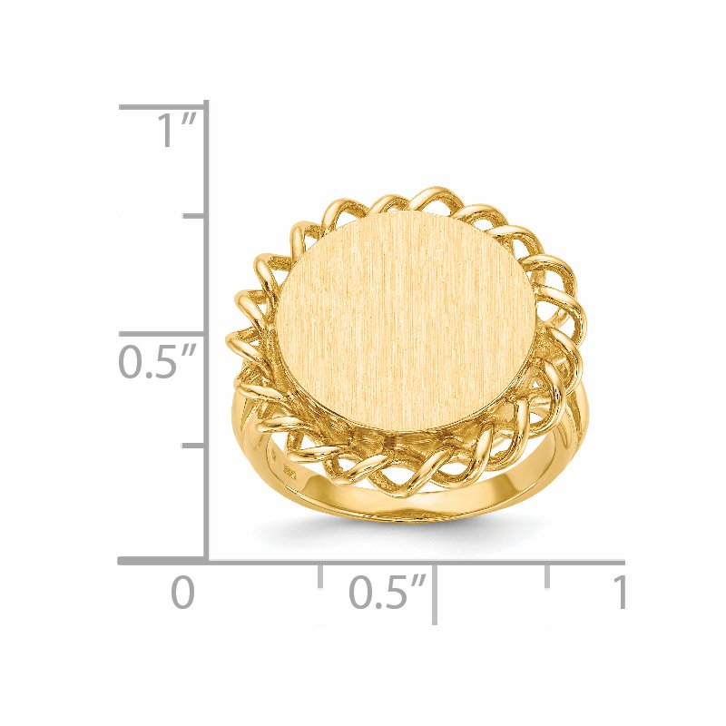 14k 15.0x14.5mm Open Back Signet Ring