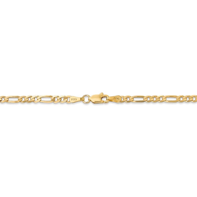 14K 26 inch 3mm Flat Figaro with Lobster Clasp Chain