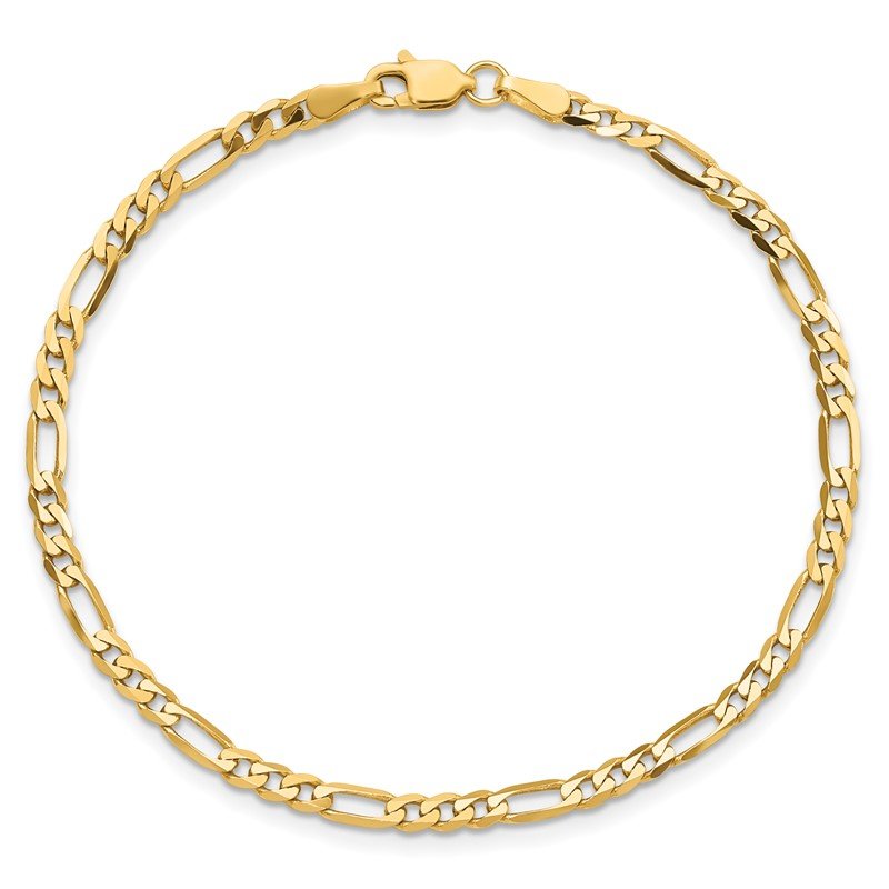 14K 26 inch 3mm Flat Figaro with Lobster Clasp Chain