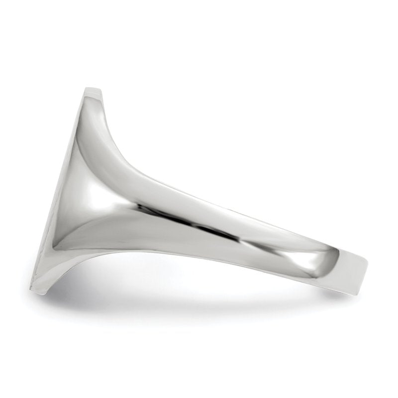 14k White Gold 8.0x11.5mm Open Back Signet Ring