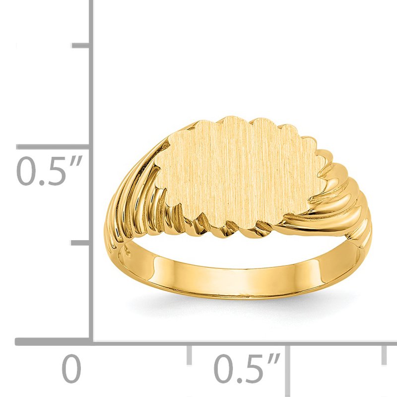 14k 10.0x7.5mm Open Back Signet Ring