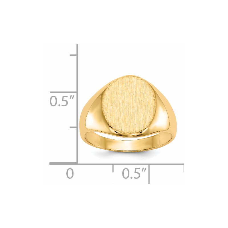 14k 11.0x12.5mm Open Back Signet Ring