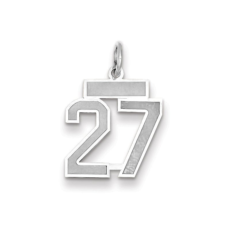 14kw Small Satin Number 27 Charm