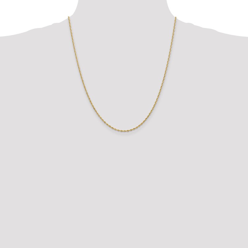 14K 10 Inch 1.85mm Diamond-cut Quadruple Rope Lobster Clasp Anklet