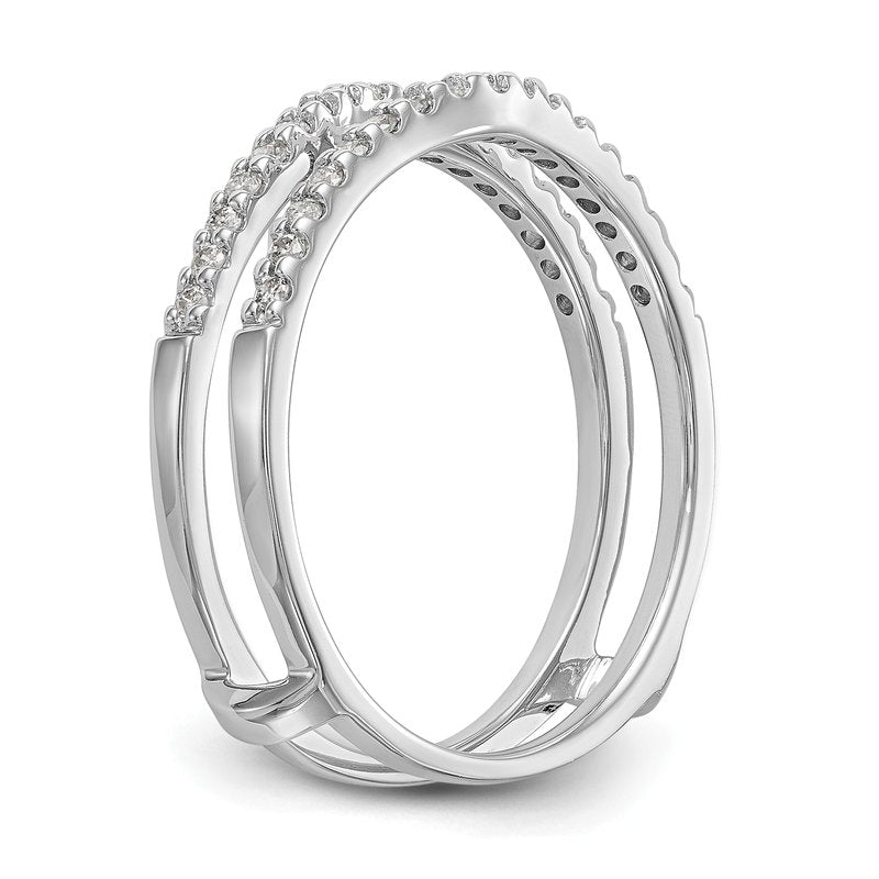 14K White Gold 1/4 carat Lab Grown Diamond VS+ F+ Complete Ring Guard