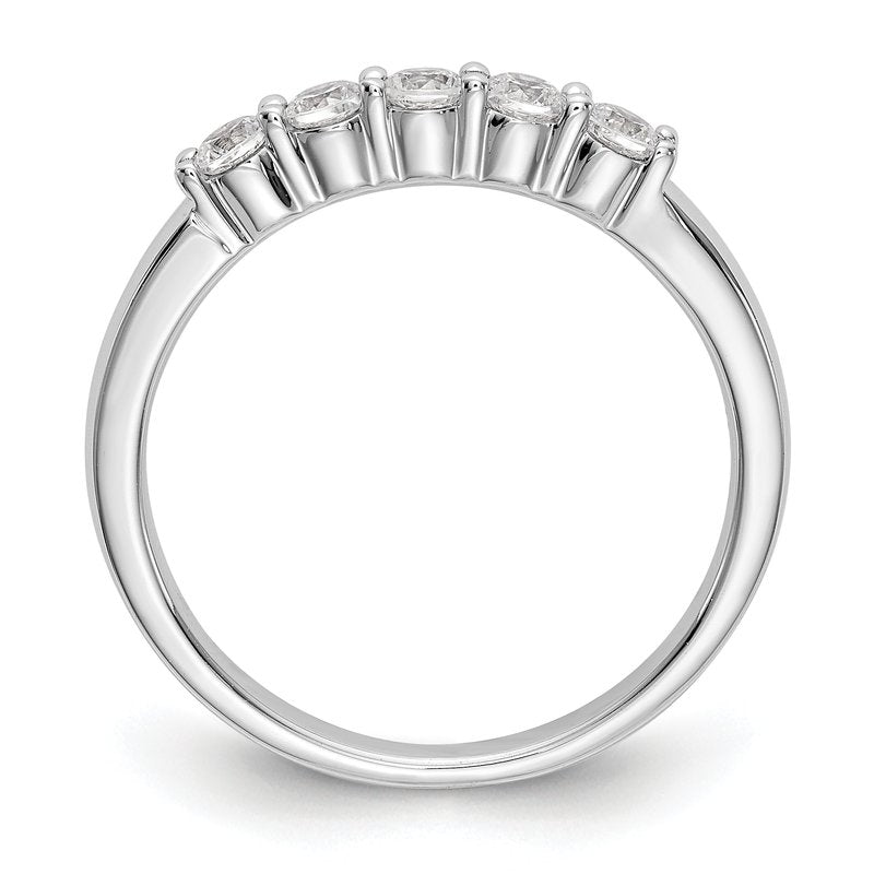 14K White Gold 1/3 carat Lab Grown Diamond VS+ F+ Complete Round Five Stone Ring