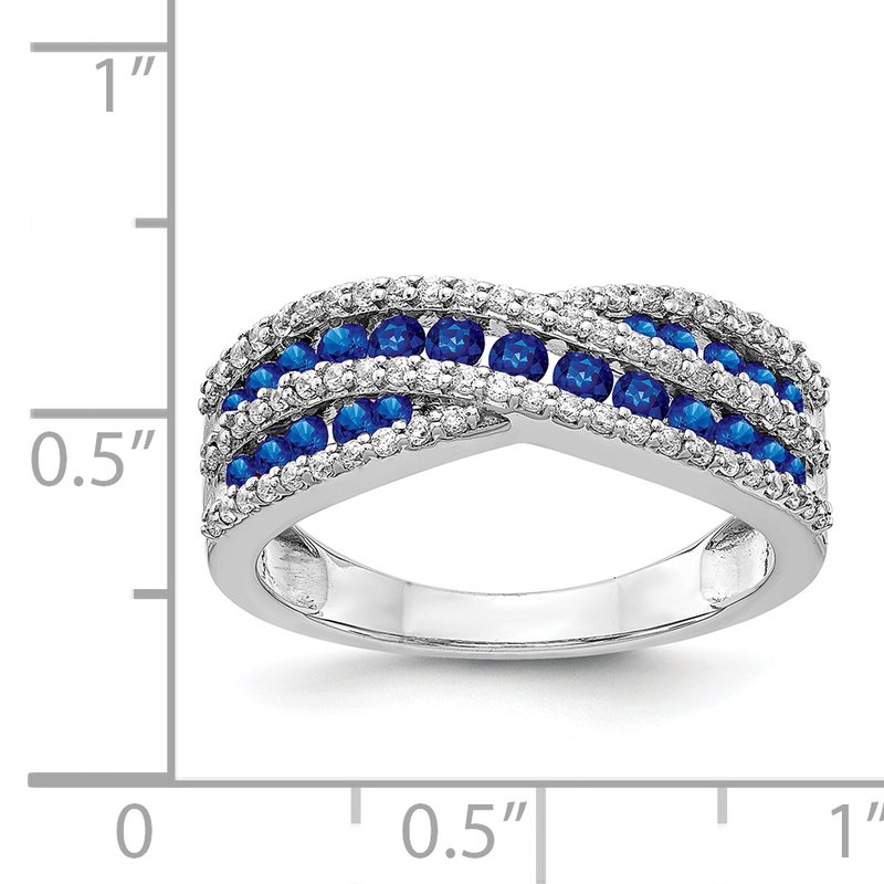 14k White Gold Diamond and Emerald Fancy Ring