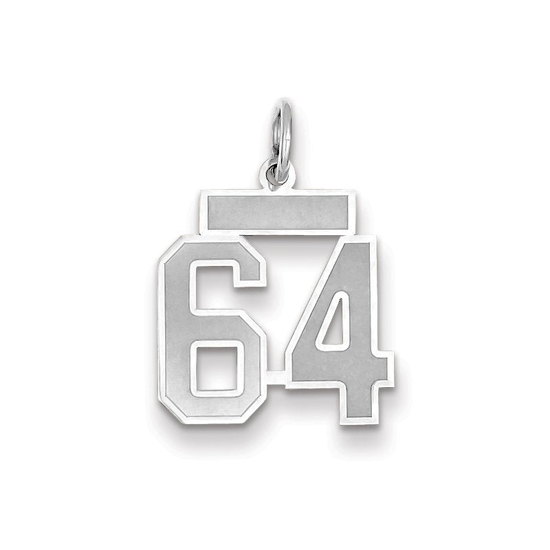 14kw Small Satin Number 64 Charm