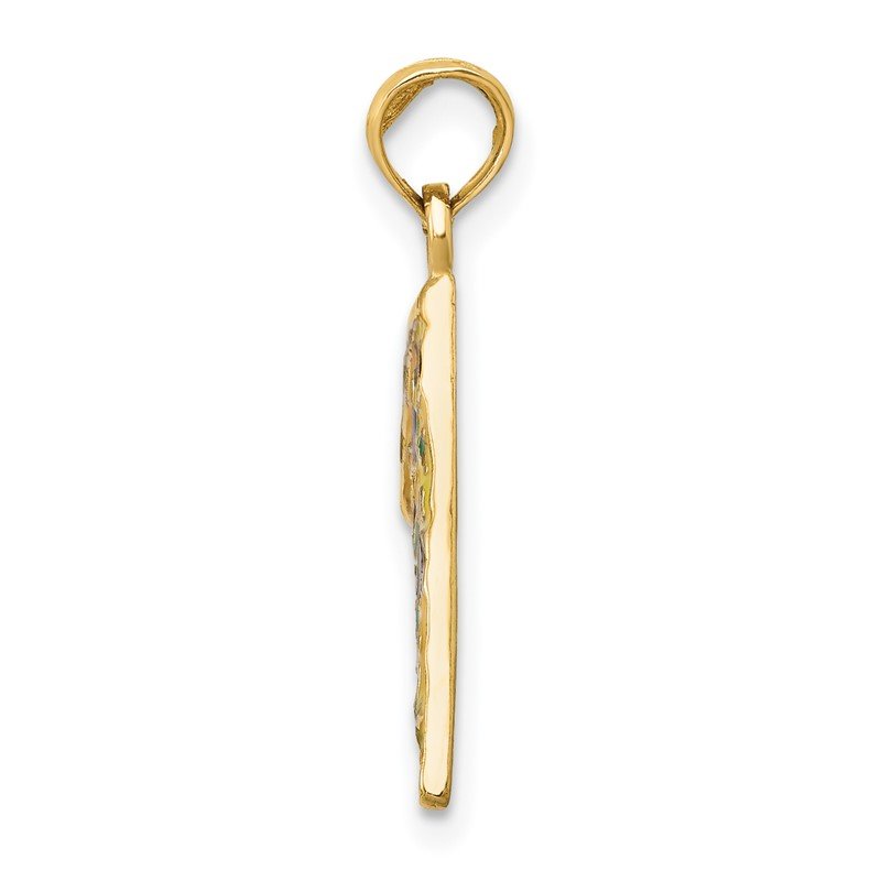 14k Multi-color Enameled Pizza Slice Pendant