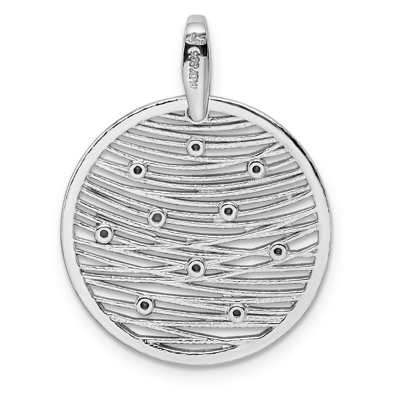 Sterling Silver RH-plated Polished Preciosa Crystal Pendant