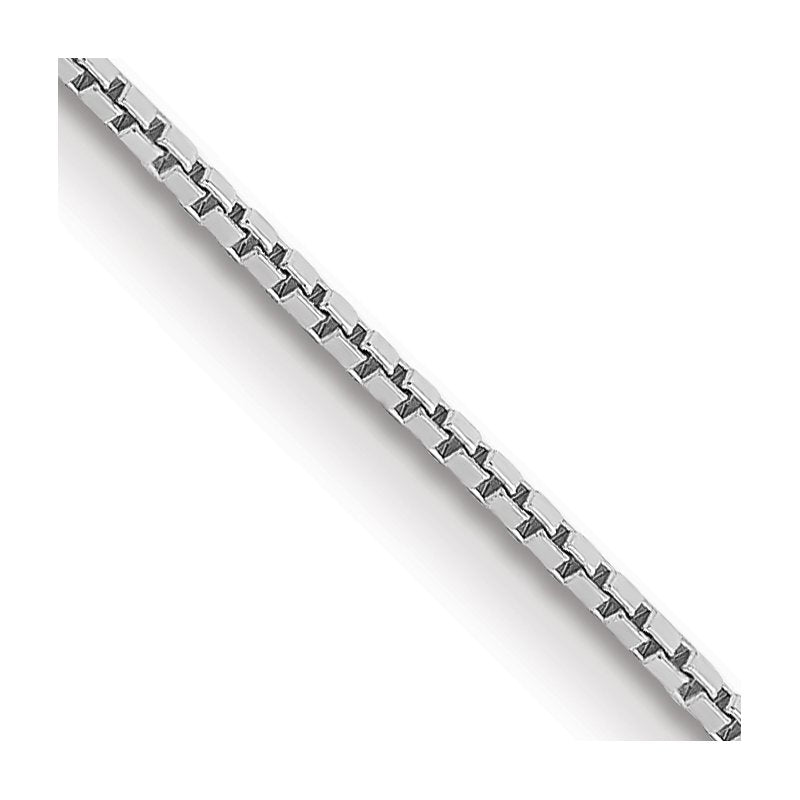14K White Gold 14 inch .9mm Box with Spring Ring Clasp Chain