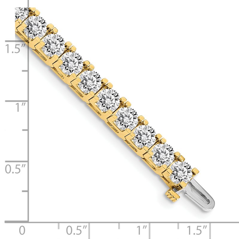 14k Complete 17 carat Round A Diamond 4-prong 7 inch Tennis Bracelet