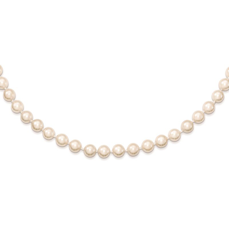 14k 5-6mm White Round Akoya Saltwater Cultured Pearl 16 inch Necklace