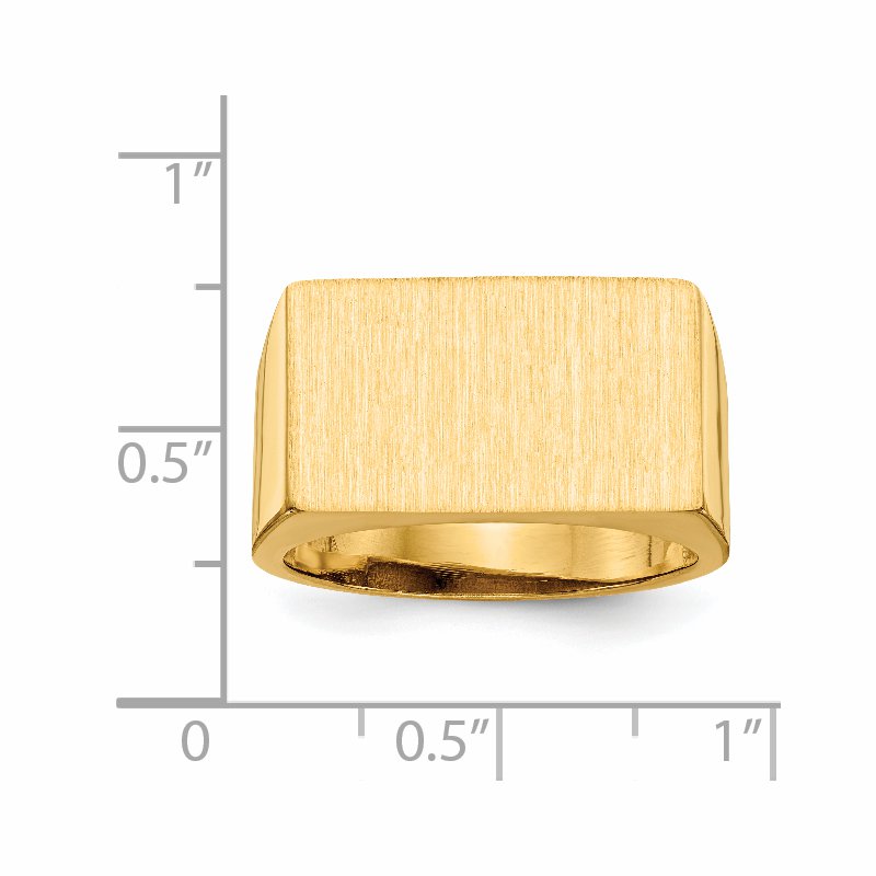 14k 18.0x11.0mm Open Back Mens Signet Ring