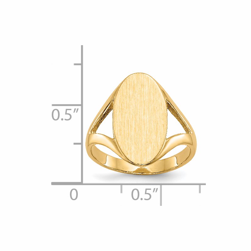 14k 9.0x16.5mm Closed Back Signet Ring