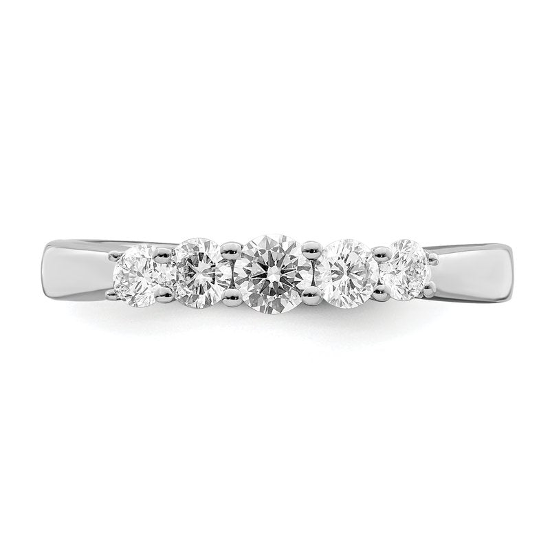 14K White Gold 3/4 carat Lab Grown Diamond VS/SI  D E F  5 Stone Ring
