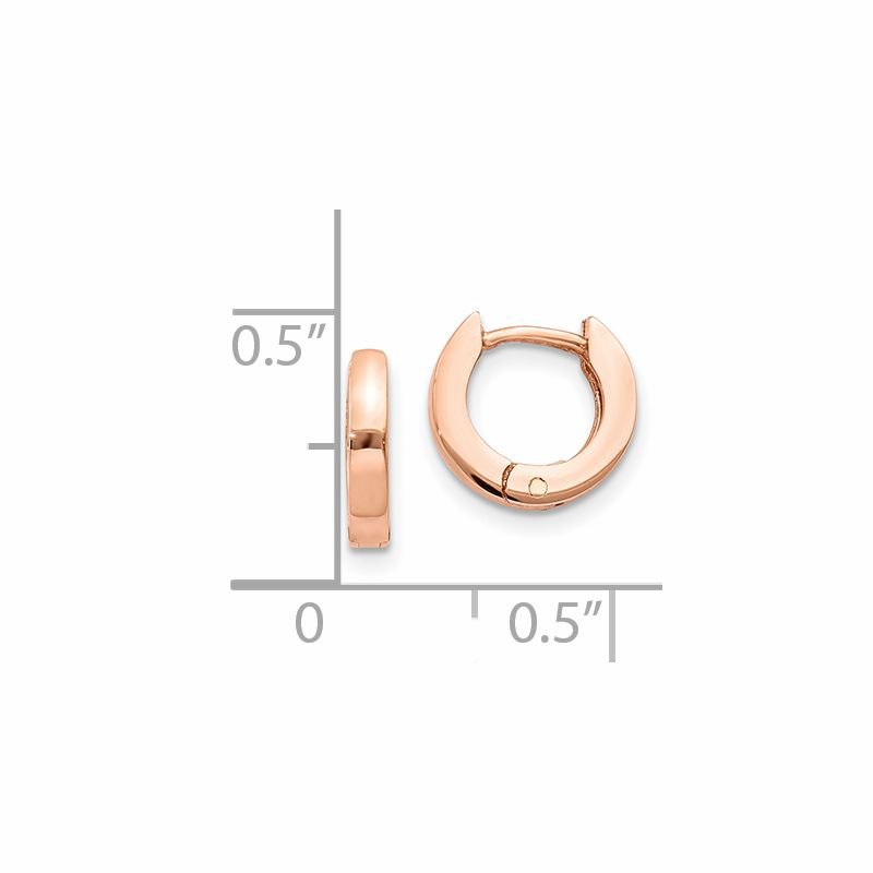 14k Rose Gold Round Hinged Hoop Earrings
